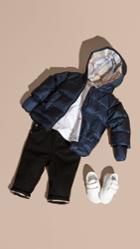 Burberry Burberry Hooded Down-filled Puffer Jacket With Mittens, Size: 12m, Blue