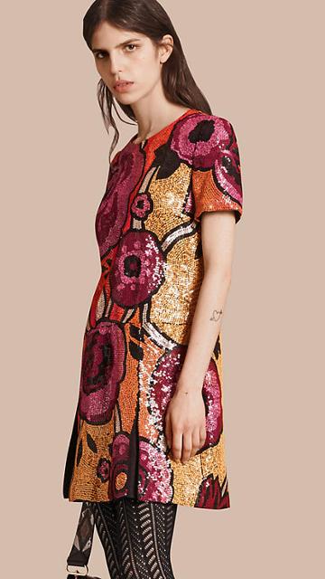 Burberry Hand-embroidered Sequin T-shirt Dress