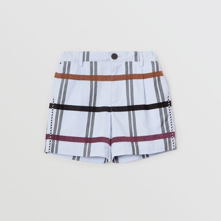 Burberry Burberry Childrens Windowpane Check Cotton Tailored Shorts, Size: 10y, Blue