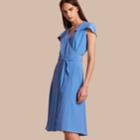 Burberry Burberry Cape Detail Silk Wrap Dress, Size: 04, Blue