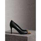 Burberry Burberry Horseferry Check Leather Pumps, Size: 37.5, Black