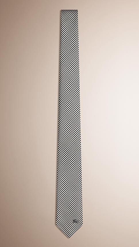 Burberry Slim Cut Micro Check Jacquard Silk Tie