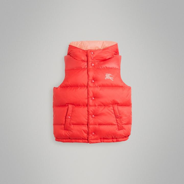 Burberry Burberry Childrens Reversible Showerproof Down-filled Hooded Gilet, Size: 10y, Pink
