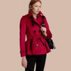 Burberry Burberry Wool Cashmere Trench Jacket, Size: 10, Red