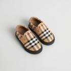 Burberry Burberry Childrens Vintage Check And Leather Slip-on Sneakers, Size: 8.5