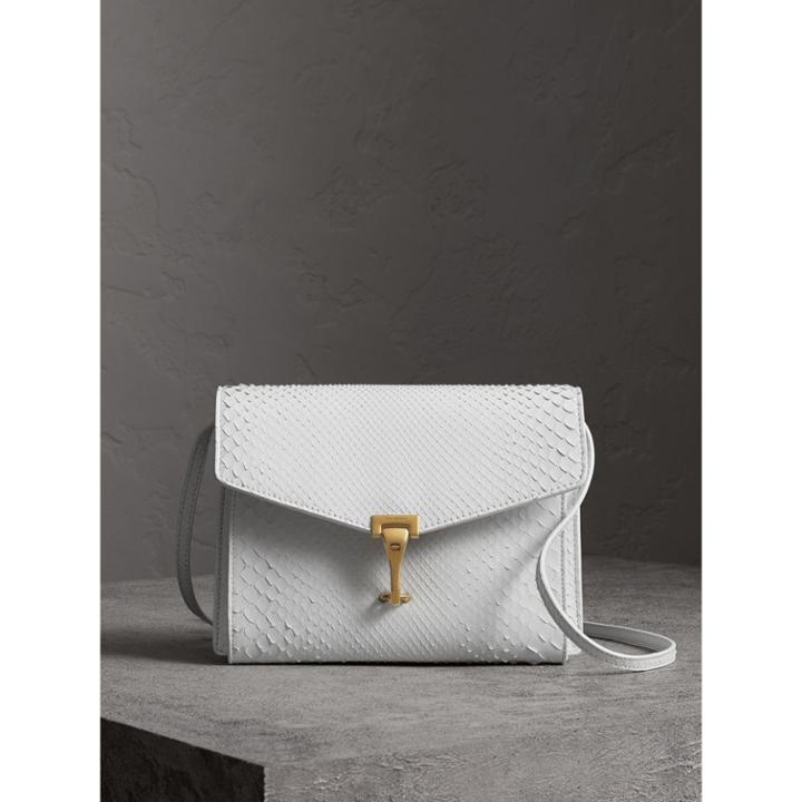 Burberry Burberry Small Python Crossbody Bag, White