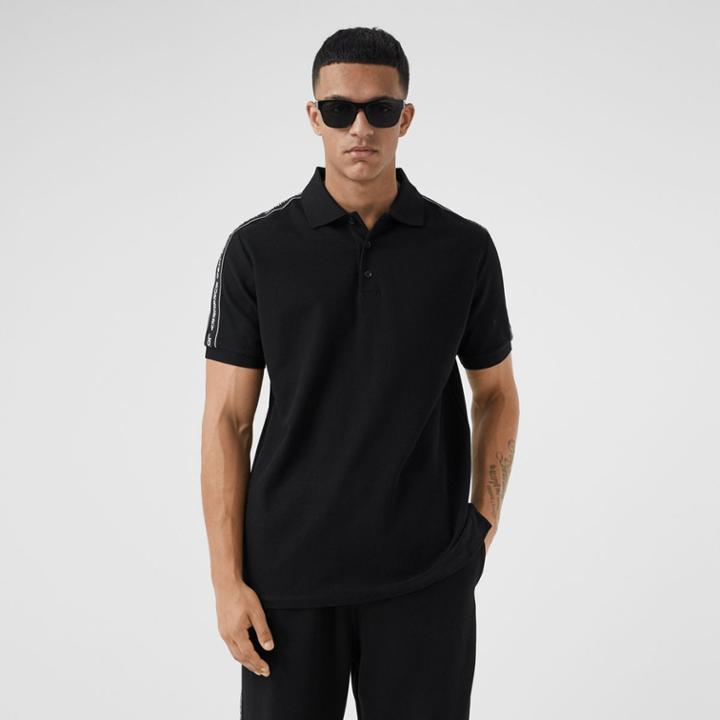 Burberry Burberry Logo Tape Cotton Piqu Polo Shirt, Size: M