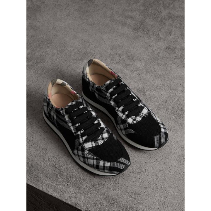 Burberry Burberry Tartan Wool Trainers, Size: 41.5