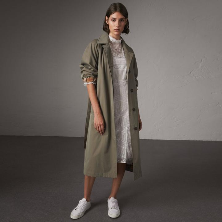 Burberry Burberry The Brighton Car Coat, Size: 04, Green