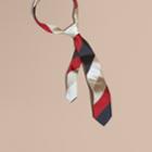 Burberry Burberry Modern Cut Collegiate Stripe Silk Tie, Red