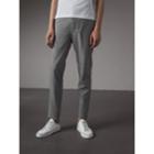 Burberry Burberry Micro Houndstooth Cotton Wool Blend Drawstring Trousers, Size: 38, Grey