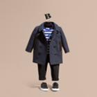 Burberry Burberry Double-breasted Cotton Pea Coat, Size: 18m, Blue