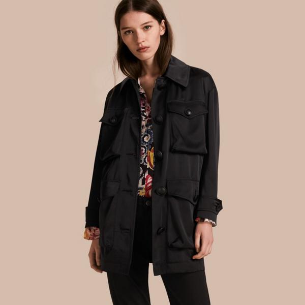 Burberry Check Undercollar Silk Field Jacket