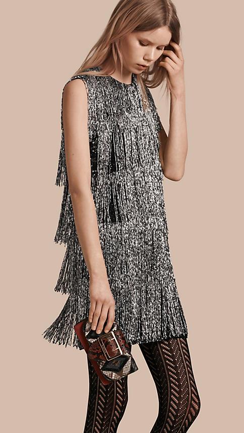 Burberry Bead-fringed Silk Dress