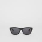 Burberry Burberry Vintage Check Detail Square Frame Sunglasses, Grey