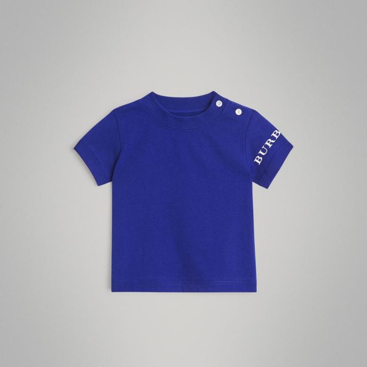 Burberry Burberry Childrens Logo Print Cotton T-shirt, Size: 12m, Blue