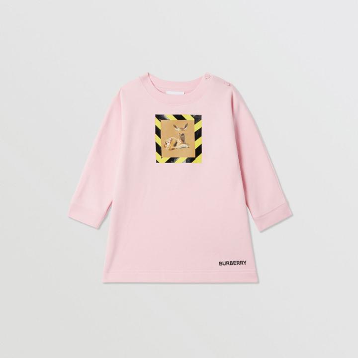 Burberry Burberry Childrens Deer Print Cotton Sweater Dress, Size: 18m, Pink