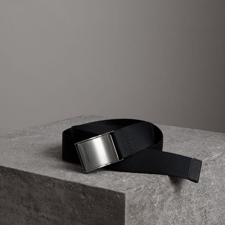 Burberry Burberry Plaque Buckle Nylon Belt, Size: 100