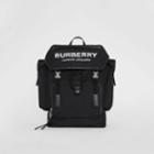 Burberry Burberry Medium Logo Detail Cotton Blend Backpack, Black