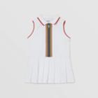 Burberry Burberry Childrens Icon Stripe Detail Cotton Zip-front Polo Dress, Size: 12m, White