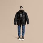 Burberry Burberry Diamond Quilted Field Jacket, Size: 4y, Black