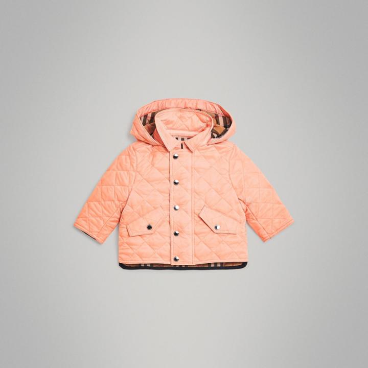 Burberry Burberry Diamond Quilted Hooded Jacket, Size: 3y, Pink