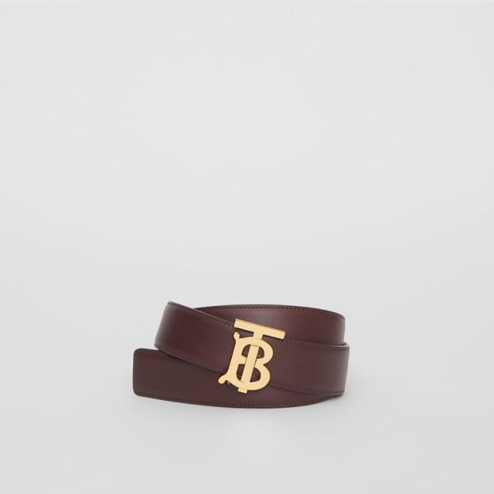 Burberry Burberry Reversible Monogram Motif Leather Belt, Red