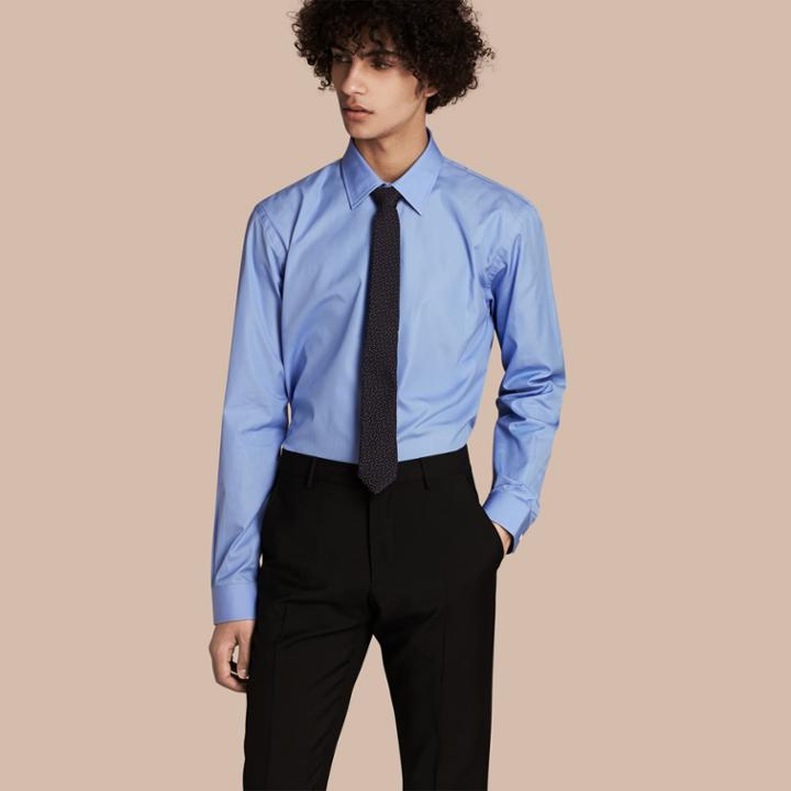 Burberry Burberry Modern Fit Cotton Poplin Shirt, Size: 15.5, Blue