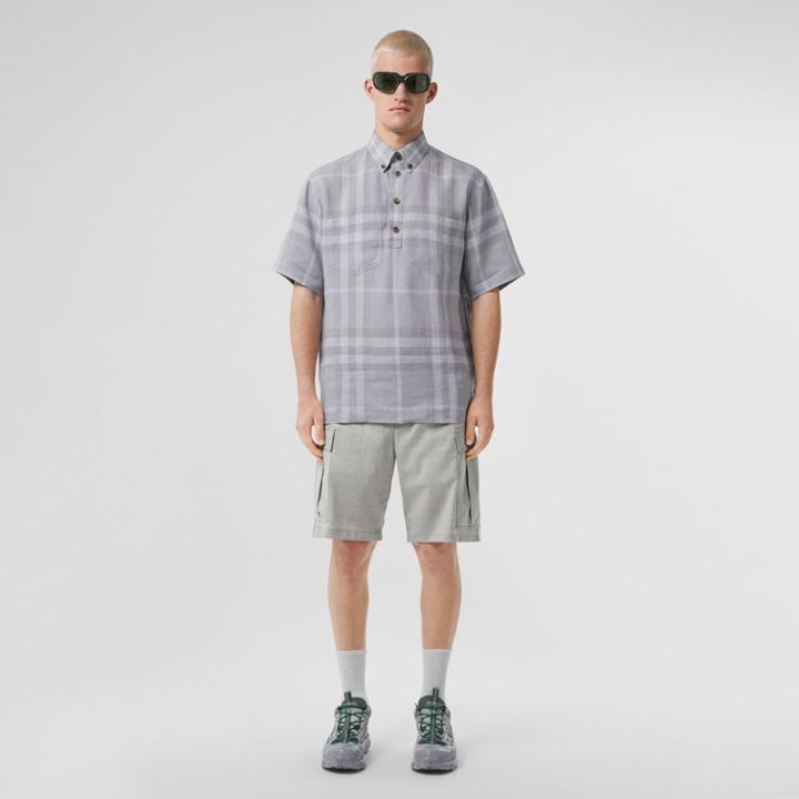 Burberry Burberry Monogram Motif Wool Cargo Shorts, Size: 44