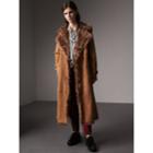 Burberry Burberry Shearling Long Trench Coat, Size: 00