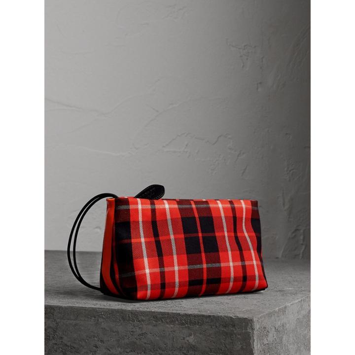 Burberry Burberry Tartan Cotton Clutch, Red