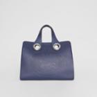 Burberry Burberry The Leather Crest Grommet Detail Tote, Blue
