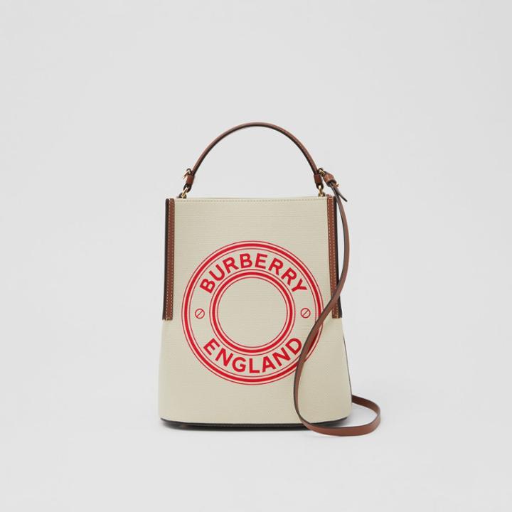 Burberry Burberry Small Logo Graphic Canvas Peggy Bucket Bag