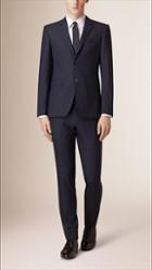 Burberry Slim Fit Check Wool Cashmere Part-canvas Suit