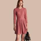 Burberry Burberry Lace Fit And Flare Dress, Size: 02, Pink