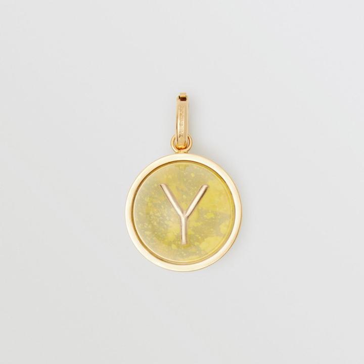 Burberry Burberry Marbled Resin 'y' Alphabet Charm, Yellow