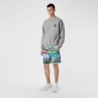 Burberry Burberry Tag Print Cotton Shorts, Size: M, Green