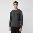 Burberry Burberry Embroidered Crest Cotton Sweatshirt, Size: L, Grey