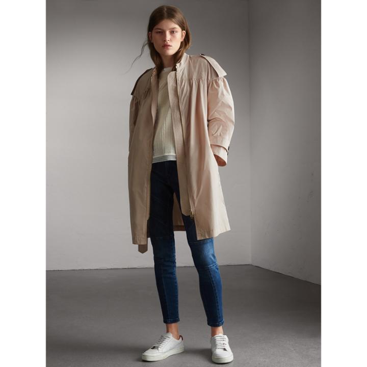 Burberry Burberry Lightweight Ruched Coat, Size: 14, Pink