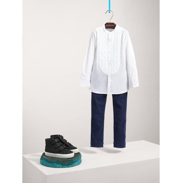 Burberry Burberry Collarless Cotton Poplin Dress Shirt, Size: 10y, White