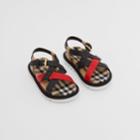 Burberry Burberry Childrens Vintage Check And Tri-tone Leather Sandals, Size: 10