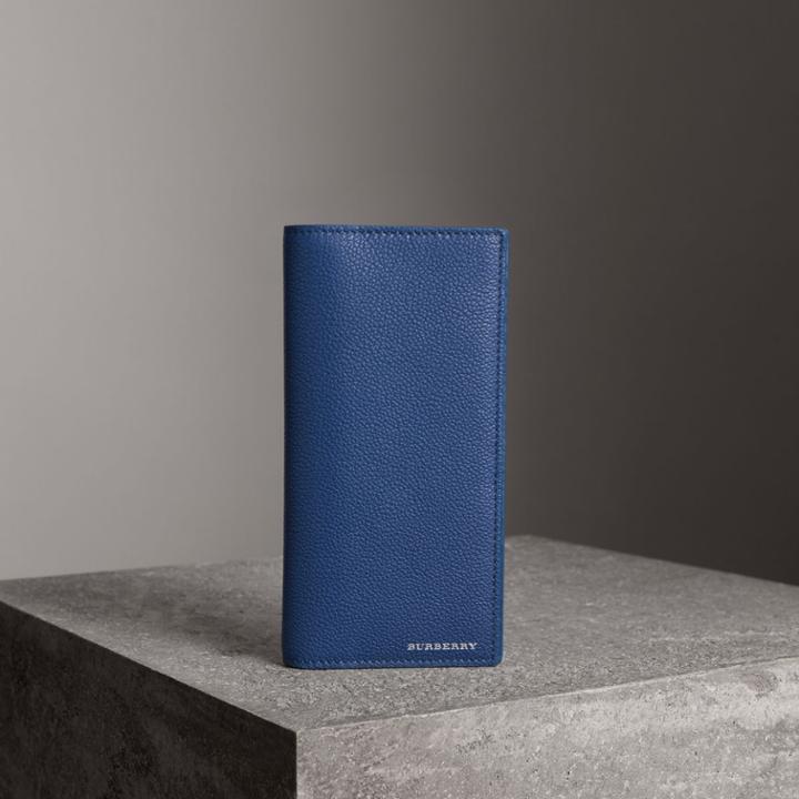 Burberry Burberry Grainy Leather Continental Wallet, Purple