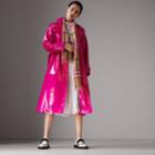 Burberry Burberry Laminated Cotton Trench Coat, Size: 02, Pink