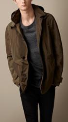 Burberry Brit Technical Fabric Jacket With Detachable Hood