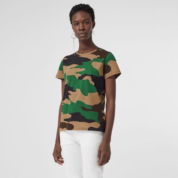 Burberry Burberry Camouflage Print Cotton Jersey T-shirt, Green