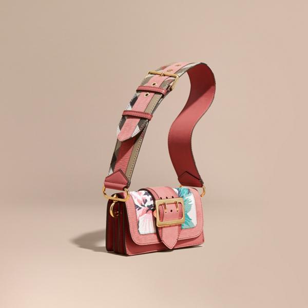 Burberry The Small Buckle Bag In Peony Rose Print Leather