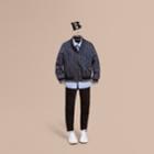 Burberry Burberry Stripe Print Technical Bomber Jacket, Size: 12y, Blue