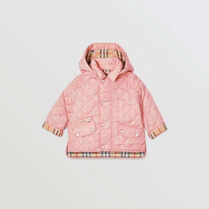 Burberry Burberry Childrens Detachable Hood Diamond Quilted Jacket, Size: 18m, Pink