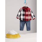 Burberry Burberry Check Cotton Shirt, Size: 6m, Red