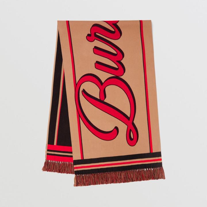 Burberry Burberry Logo Detail Cotton Scarf